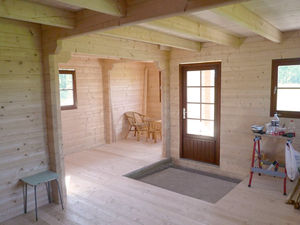 Interieur du chalet bois Anna en construction