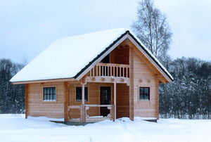 Chalet bois Anna sous la neige