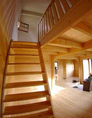 Chalet en bois - escalier