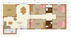 Maison en bois ossature plan EVA