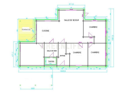 Plan interieur maison bois greta