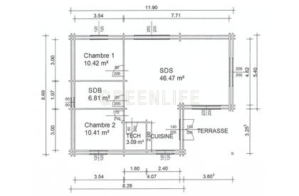 plan chalet bois GreenLife