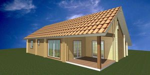 Maison bois en kit Louisa en 3D