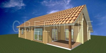 Maison bois en kit Louisa en 3D