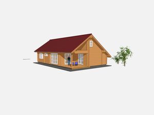 Maison bois en kit Louisa 3D