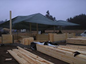 construction de la maison en bois en kit louisa