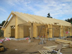 construction de la maison en bois en kit louisa