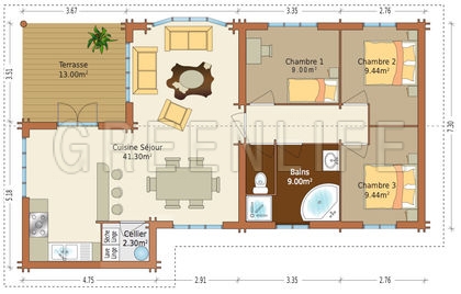 Plan Maison bois Louisa