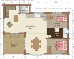 Plan maison bois en kit - madrier