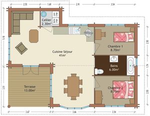 Plan maison bois en kit - madrier