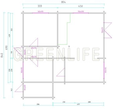 Plan chalet bois Rosina rdc